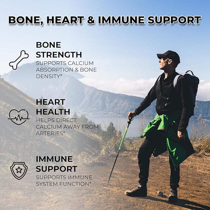 Inhale Vitamin D3 + K2 with Coconut Oil – 5000 IU D3 &amp 100 mcg MK7 K2 for Bone Heart &amp Immune Support – Non-GMO · Soy Free · Gluten Free – 120 Softgels