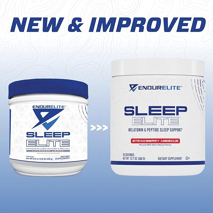 EndurElite Sleep Elite Sleep Drink Mix Supplement with Magnesium Sleep Aid Powder - Strawberry Hibiscus - 30 Servings