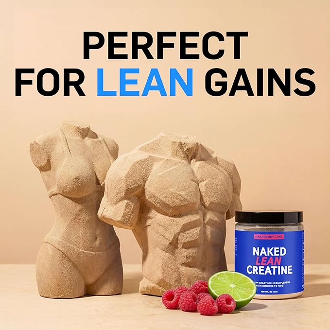 NAKED Lean Creatine HCl Powder - Raspberry Lime Vegan Non-GMO Gluten-Free No Fillers Supports Muscle Growth &amp Strength - 68 Servings