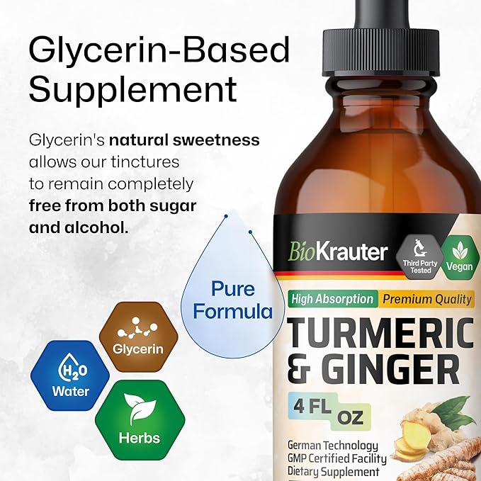 Turmeric Ginger Tincture 4 Fl. Oz. &amp Maca 90 Gummies.