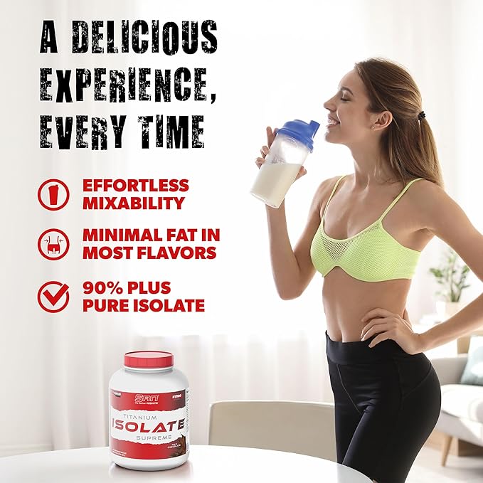 SAN Titanium Isolate Supreme Whey Protein Powder Isolate - Milk Chocolate Flavor 4 lbs 27g Protein Low Carb Low-Calorie 60 Servings Muscle Recovery