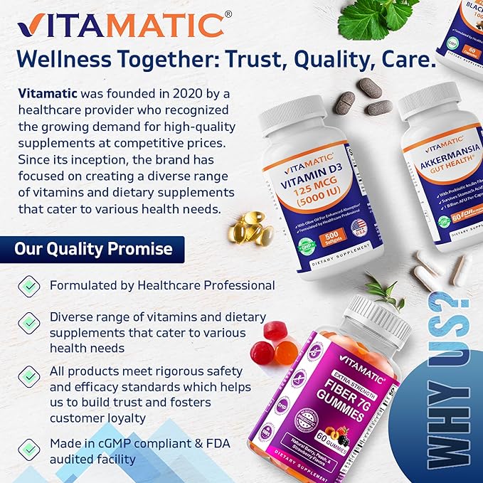 Vitamatic Calcium Magnesium Zinc D3 Boron | 365 Coated Tablets Supplement | Calcium 1200 mg Magnesium 420mg Zinc 25mg Vitamin D3 1000 IU Boron 1 mg | Non-GMO | Gluten Free | Made in USA-2 Pack