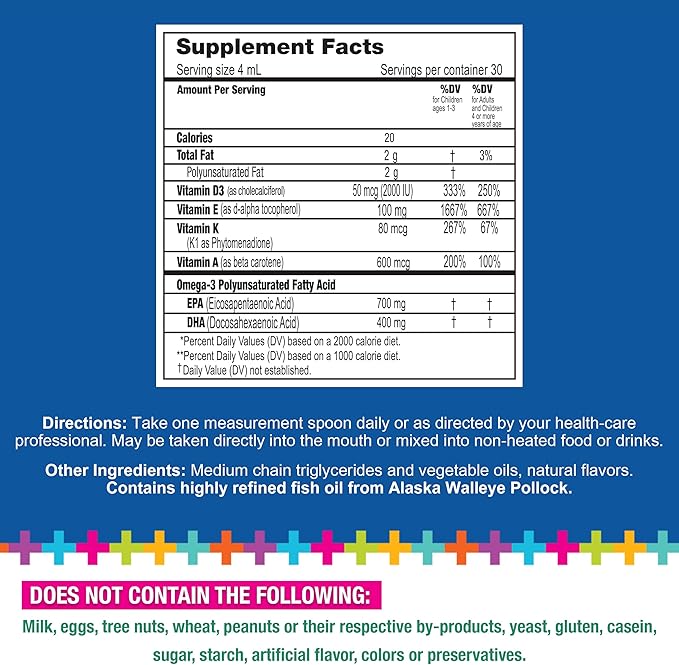 Lifetrients – Speak+D Pure Oil – Natural Lemon – 4.05 oz – Pediatrician Formulated to Support Children with Special Nutritional Requirements – Enhanced with Omega-3 Vitamin A D E &amp K