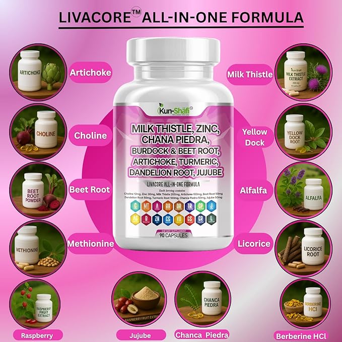 Milk Thistle Complex with NAC Berberine Artichoke Chanca Piedra Turmeric Ginger Beet Root -Liver Cleanse Detox &amp Repair Supplement &amp Burdock Root – 90 Capsules