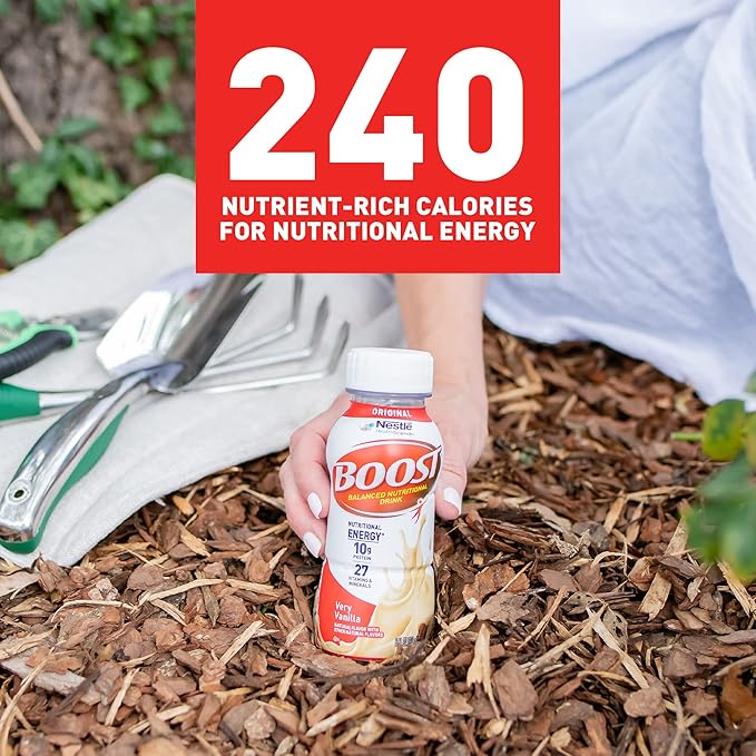 BOOST Original Ready to Drink Nutritional Drinks Very Vanilla 8 Fl Oz Bottles Pack of 24