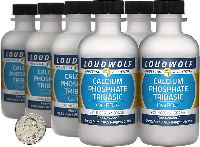 Calcium Phosphate Tribasic / 1 Pound / 8 Bottles / 99.9% Pure ACS Reagent Grade/Fine Powder