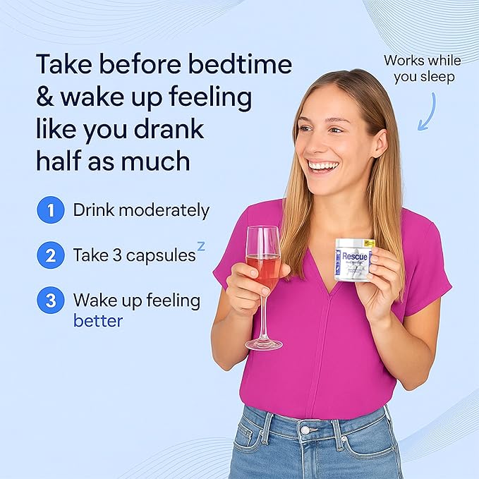Rescue® – Milk Thistle Supplement for Liver Support – 36 Vegan Capsules DHM Supplements Liver Support Supplement with L-Cystine B Complex Minerals – Ideal for Afterparty Social Events