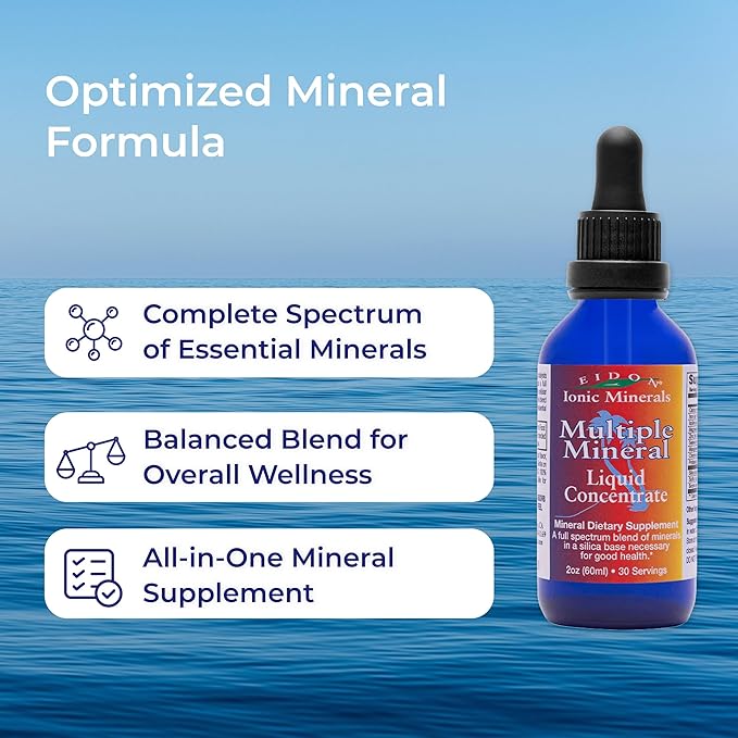 Eidon Multiple Minerals Supplement - Ionic Trace Mineral Drops for Water with Zinc Potassium Chromium &amp Magnesium Liquid Vitamins Sugar Free &amp Bioavailable for Men &amp Women - 2 oz 2