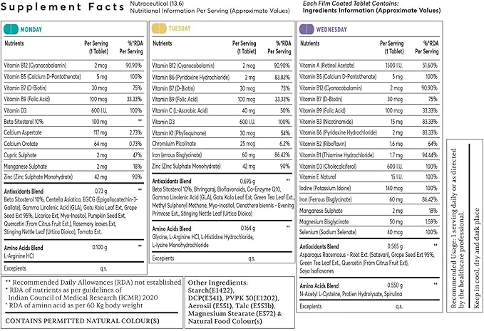 Men's Hair Growth Tablets - Biotin DHT Blockers Vitamins - Promotes Thick Hair Balances Hormones 24 Count (Pack of 1) White