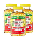 Omega-3 Mini Fish Oil – 120 Mini Softgels Easy-to-Swallow Omega 3 Fatty Acid Supplements with EPA &amp DHA Burpless Fish Oil Omega 3 Lemon Flavor Omega 3 Supplement for Women &amp Men (Pack of 3)