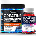 Creatine Monohydrate Gummies 8500mg + Magnesium Glycinate 400mg – Support for Muscles Strength &amp Wellbeing – Vegan Sugar Free 2-Pack Supplement Bundle
