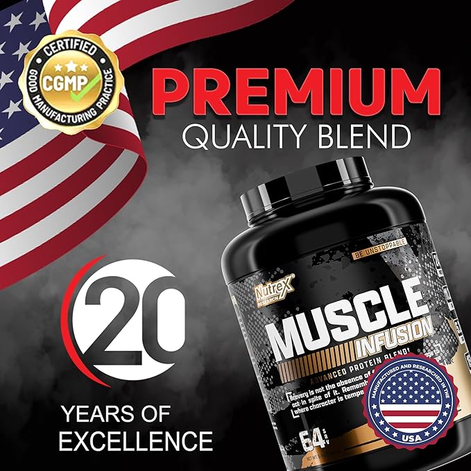 Nutrex Research Whey Protein Powder Chocolate Muscle Infusion Whey Isolate w/EAA &amp Hi BCAA for Muscle Gain - 5 Pounds - Muscle Builder for Men &amp Women Sports Nutrition Delicious Taste &amp