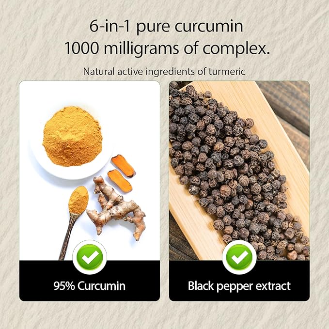 NIVELLE Pure Turmeric Curcumin Supplement 1000mg | 95% Curcuminoids with Bee Propolis Ginger MCT Oil Fat Soluble Vitamin C &amp Black Pepper | Non-GMO Gluten Free | 120 Capsules