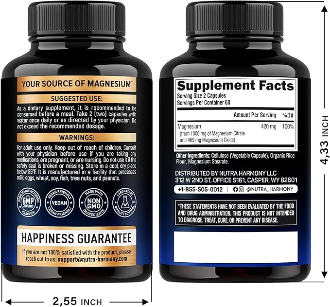 NUTRAHARMONY Collagen Peptides &amp Magnesium Citrate Capsules