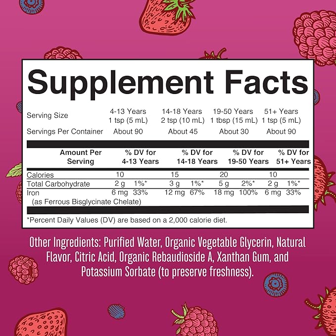 MaryRuth's MaryRuth's Liquid Morning Multivitamin +Hair Growth (Peach Mango 15.22oz) &amp Iron Liquid (Berry) | Clean Label Project Verified® | Beauty Immunity &amp Overall Health | Vegan Non-GM