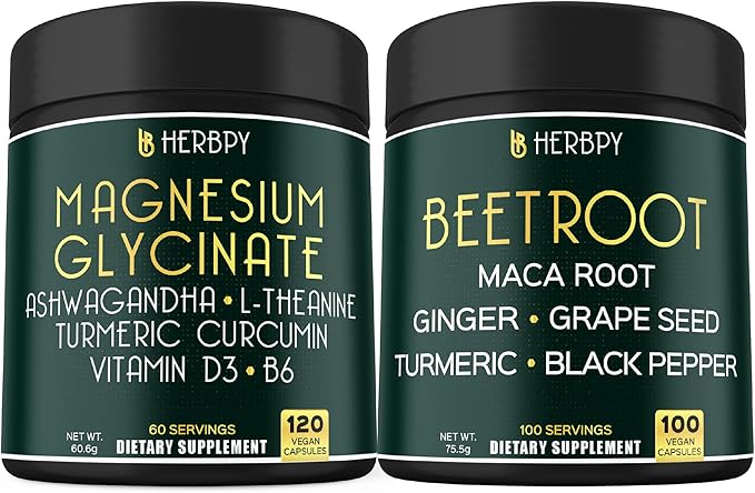Bundle 6in1 Magnesium Glycinate Supplement &amp 6in1 Beet Root Capsules