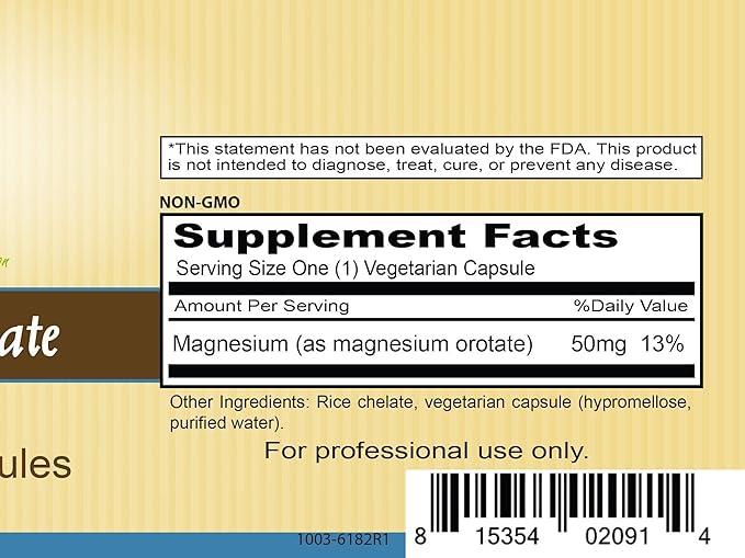 Priority One Vitamins - Magnesium Orotate 100 Capsules - Bioavailable Magnesium