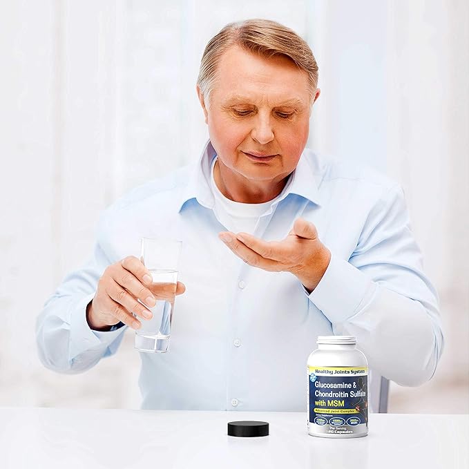 Glucosamine Chondroitin MSM Supplement for Joint &amp Bone Health - 120 Capsules | Joint Support &amp Discomfort Relief for Back Knees Hands