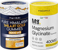 Magnesium Glycinate &amp Pure Himalayan Shilajit Gummies Bundle – Sleep Muscle Recovery &amp Energy – High Absorption Magnesium 400mg + Gold Shilajit with Ashwagandha for Strength &amp Vitality –