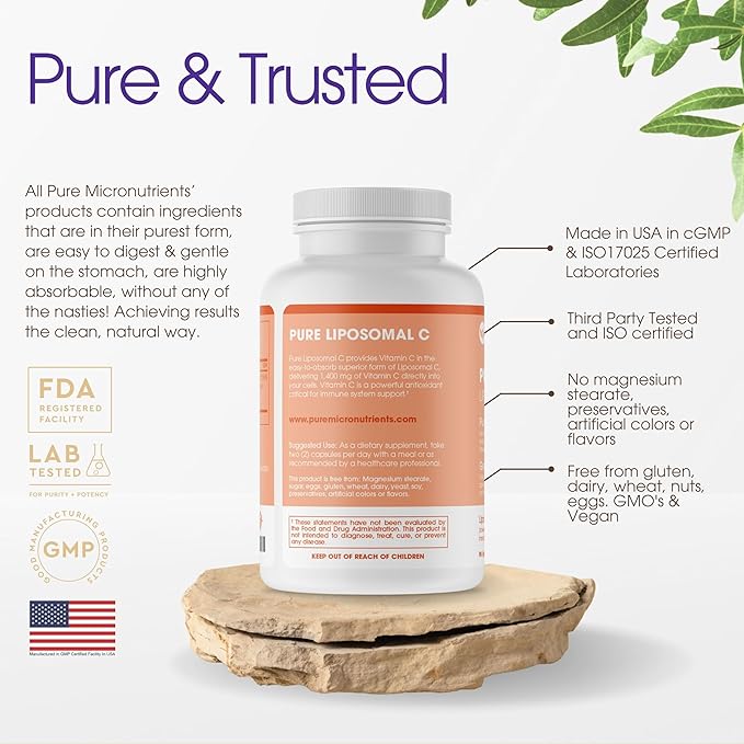 Pure Zinc Bisglycinate &amp Liposomal Vitamin C Immunity Bundle – High Absorption Energy &amp Vitality Gentle on Stomach Clean Ingredients Non-GMO Easy-to-Digest Formula Pure Micronutrients