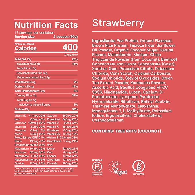 Huel Black Edition | Strawberry Shortcake 40g Vegan Protein Powder | Nutritionally Complete Meal Replacement | 27 Vitamins and Minerals Gluten Free | 17 Servings