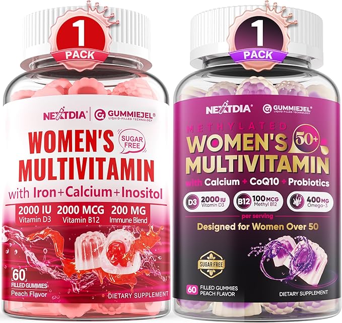 Women 50 Plus Multivitamin Gummies 60 Count + Womens Multivitamin Gummies 60 Count