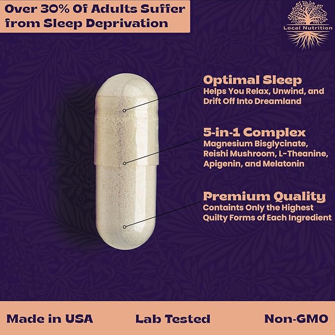 Natural Sleep Aid Magnesium Complex Bundle - Premium Sleep Support Supplement and Magnesium Supplement - One Month Supply Made in The USA