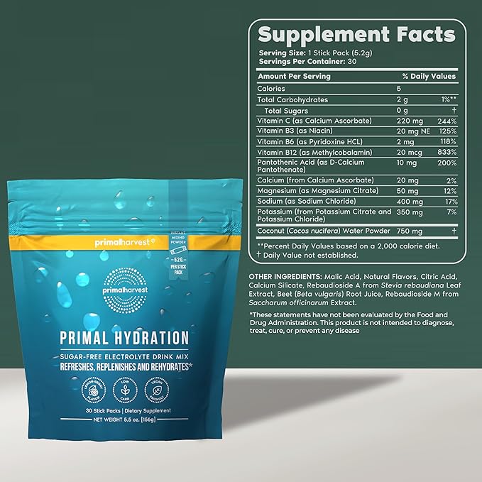 Primal Harvest Hydration Powder &amp Collagen Powder Supplements for Men Bundle