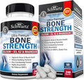 BioSchwartz Bone Strength Supplement - Gentle Non-Constipating Bone Health Supplement for Women &amp Men with 9-in-1 Complex with Calcium Magnesium Zinc D3 K2 &amp More - 3rd Party Tested - 2 Months