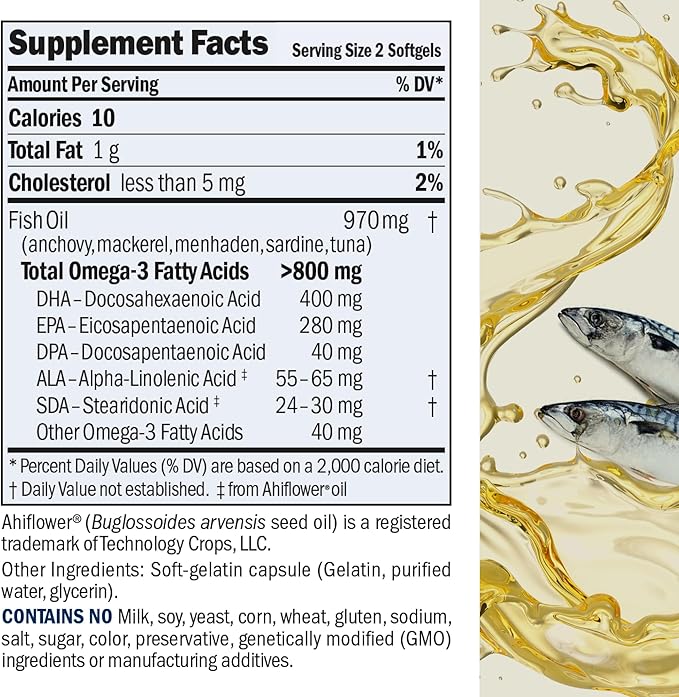ANDREW LESSMAN Essential Omega-3 Unflavored - 180 Softgels - Ultra-Pure High Potency Omega-3 Oils. High DHA No Stomach Upset No Contaminants No Mercury. Small Easy to Swallow Softgels