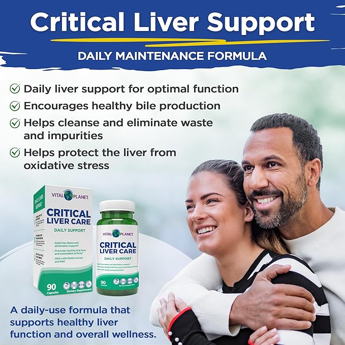Vital Planet – Critical Liver Care Liver Cleanse Detox &amp Repair Daily Support with Milk Thistle NAC Supplement N-Acetyl Cysteine Dandelion Turmeric Berberine Alpha Lipoic Acid TMG 90 Capsul