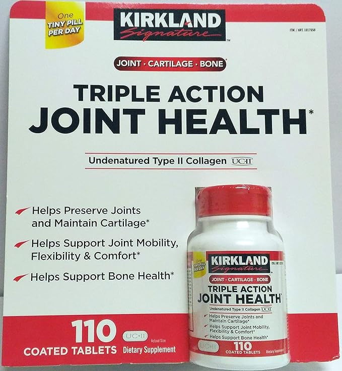 Kirkland Triple Action Joint Health Type II Collagen Boron and HA - 110 Count