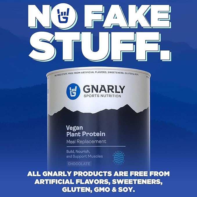 Gnarly Nutrition Creatine Powder Unflavored (16.05oz) and Gnarly Vegan Plant Protein Meal Replacement - Chocolate (28.2oz)