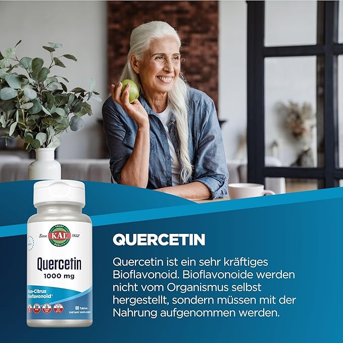 KAL Quercetin 1000mg Immune Support Supplement Bioflavonoids for Immune Defense and Overall Health Support Vegan Gluten Free Non-GMO 60-Day Guarantee 60 Servings 60 Tablets