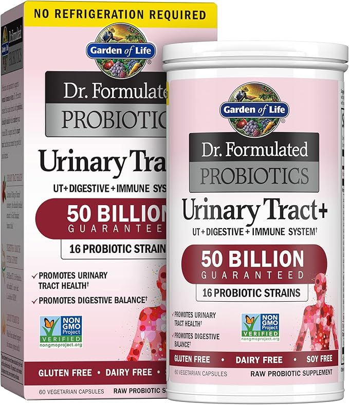 Garden of Life Dr. Formulated - Acidophilus Probiotic Supports Urinary Tract Health Digestive Balance - Gluten Dairy and Soy-Free 60 Count &amp Raw Vitamin Code Vitamin C 120 Veg Capsules