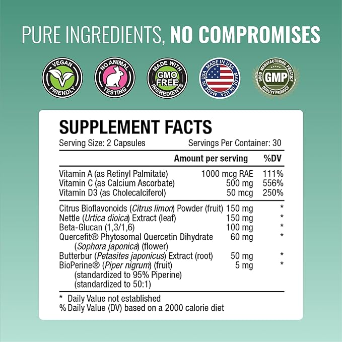 Approved Science® Respirasyl - Lung and Respiratory Support - with Quercefit® Vitamins ACD BioPerine - 6 Month Supply - Made in The USA
