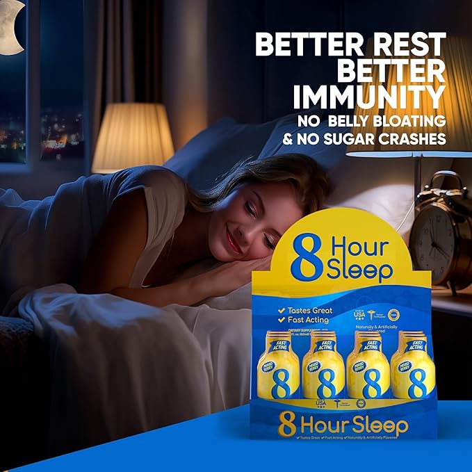 Vitamin Energy 8 Hour Sleep Shot Mixed Berry 12 Pack Melatonin 5-HTP GABA Valerian Lavender Nighttime Relaxation &amp Sleep Support Supplement Zero Sugar Vegan Gluten-Free Kosher 1.93 fl o