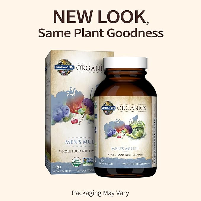 Garden of Life Men's Multivitamin 120 Tablets and Vitamin D 5000 IU 60 Capsules Bundle
