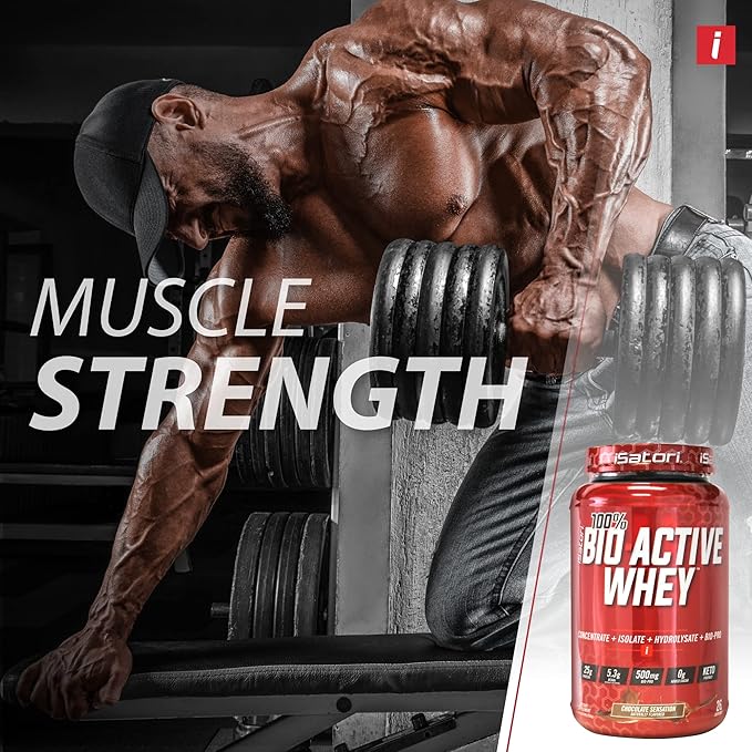 iSatori 100% Bio-Active Whey Protein Muscle Growth &amp Recovery with Whey Isolate Hydrolysate Concentrate BCAAs &amp Colostrum Peptides 25g of Protein Per Serving - Chocolate Sensation (26 Ser