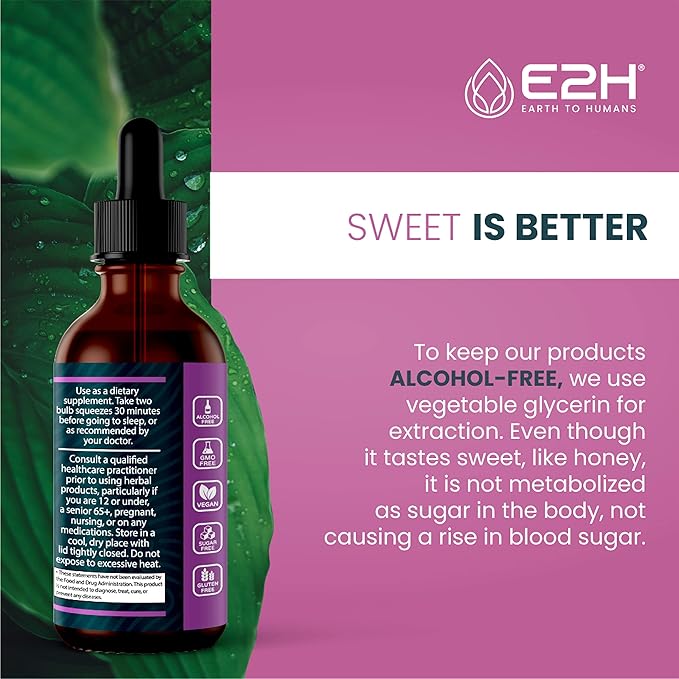 E2H Natural Sleep Aid - Liquid Melatonin with Chamomile Theanine - Sleep Better Deeper Longer - Vegan GMO-Free - Provides Stress Relief (3 Bottles)