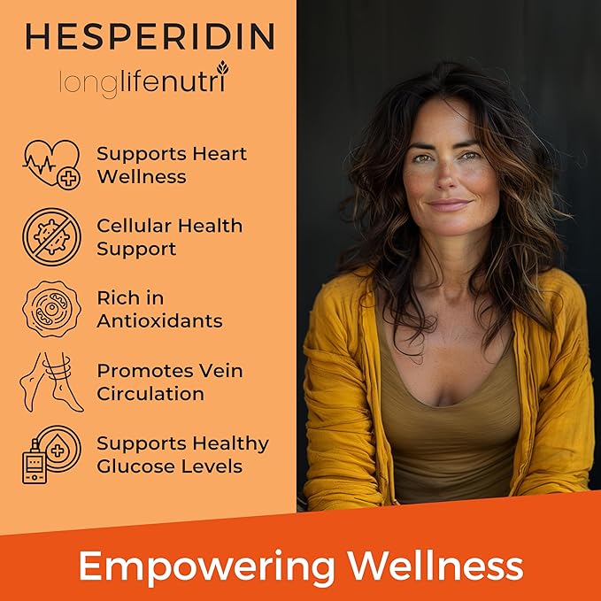 LongLifeNutri Hesperidin 1000 mg &amp Omega 3 Fish Oil 1000 mg Bundle - 240 Capsules + 120 Softgels 4 Month Supply Circulatory &amp Cognitive Support Non-GMO GMP Certified Made in USA