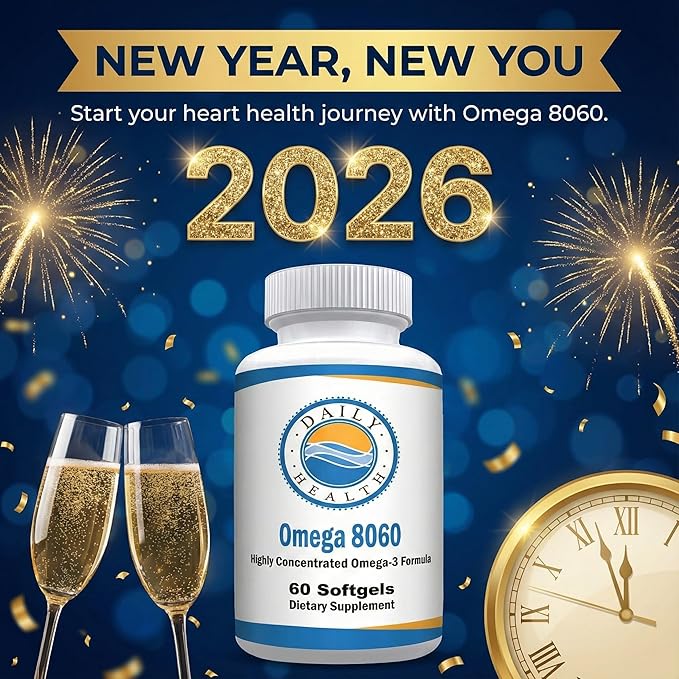 Omega 8060 2400mg Omega 3 Fish Oil Joint Health Supplement 60 softgel - 2 Month Supply - 2pk