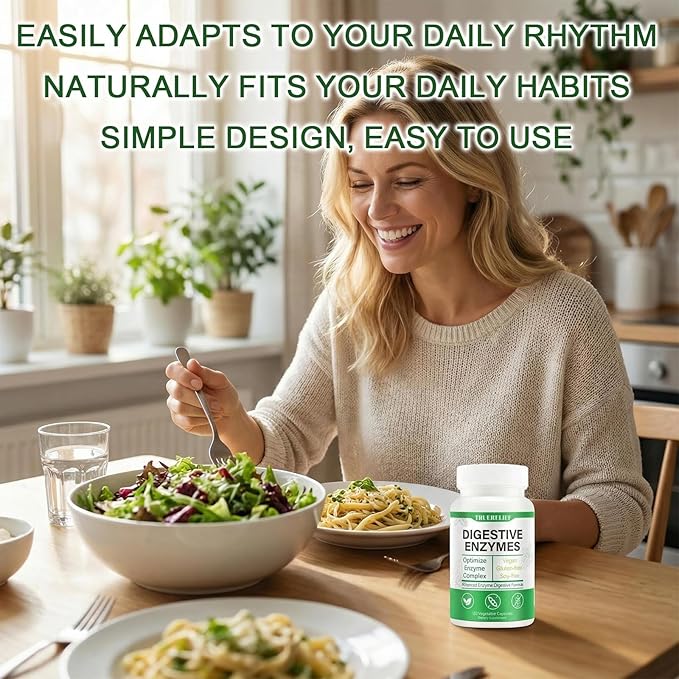 Digestive Enzyme Supplement containing Enzyme Blend - Supports Digestion of proteins carbohydrates fats and Dairy Products Brings Digestive Comfort - 60 Vegetarian Capsules (A Bottle of)