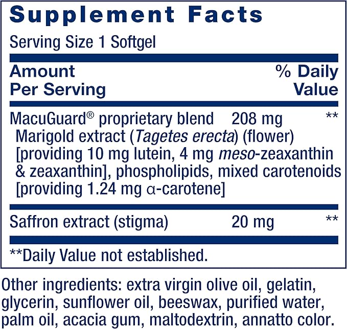 Life Extension MacuGuard Eye Health Supplement with Magnesium Capsules 500mg - Lutein Zeaxanthin Meso-zeaxanthin and Saffron for Healthy Vision - 60 Softgels and 100 Vegetarian Capsules