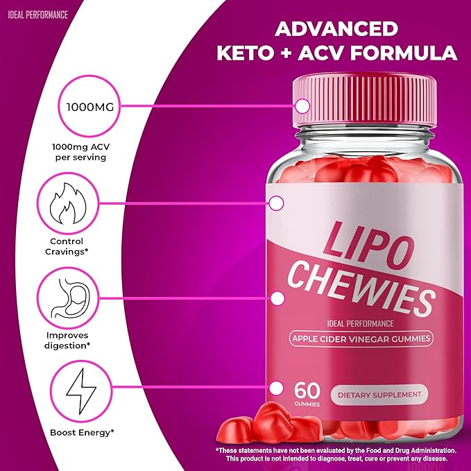 Lipo Chewies Brazillian Gummies Lipo Chewies Keto ACV Keto Supplement Gummies - Maximum Strength All Natural Support Formula Keto+ACV Advanced Formula LipoChewies Keto Gummy Reviews (5 Pack)