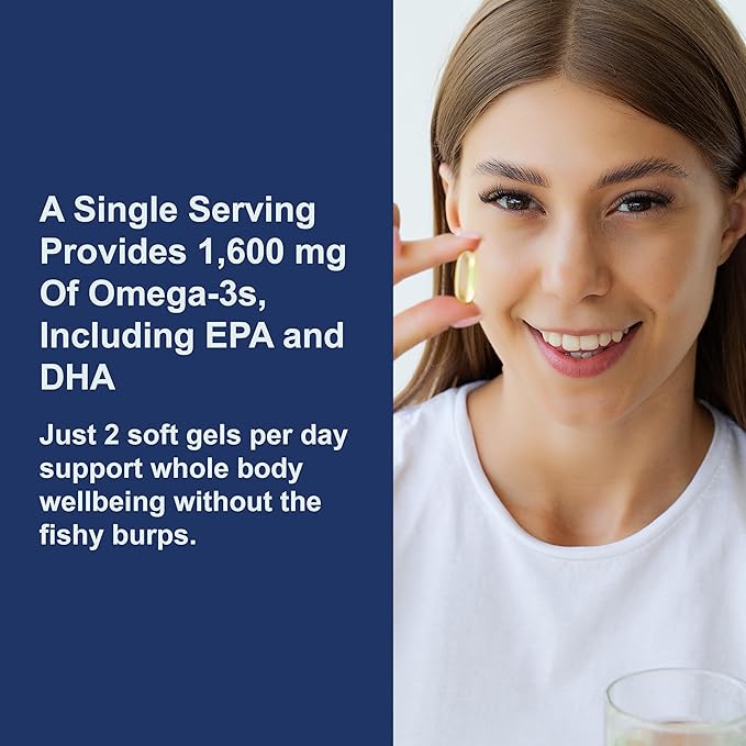 Carlson - Elite Omega-3 Gems1600 mg Omega-3 Fatty Acids Including EPA and DHANorwegian Wild-Caught fish oil SupplementSustainably Sourced Capsules Lemon 90+30 Softgels