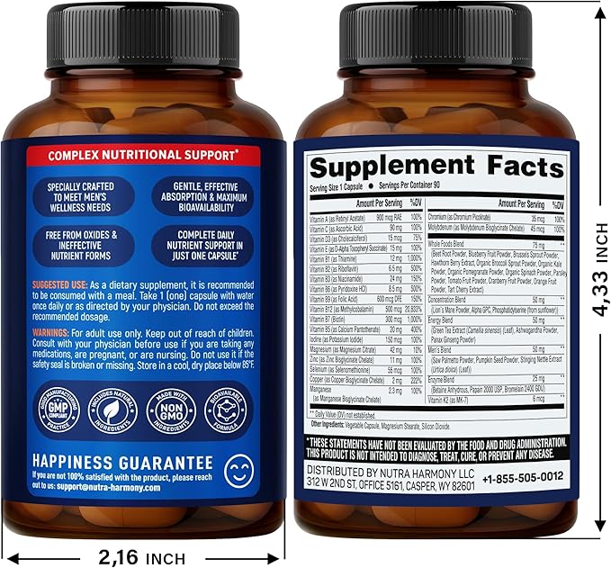 NUTRAHARMONY Multivitamins for Men Capsules &amp Omega 3 Fish Oil Softgels