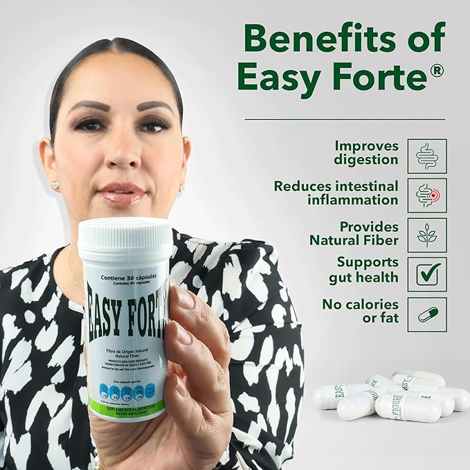 Easy Forte by Easy Figure | 3-Pack Natural Fiber Capsules | Fibra Natural en Cápsulas | 90 Count