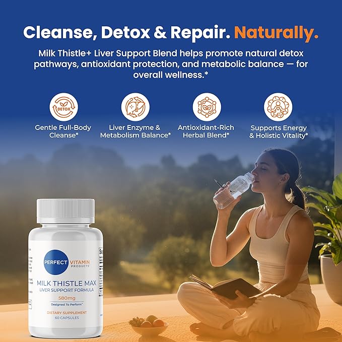 Milk Thistle Max Liver Support – 580mg with Dandelion Turmeric Beet &amp Black Pepper – Detox &amp Antioxidant Blend for Liver Enzymes Water Balance &amp Metabolism (3-Pack)