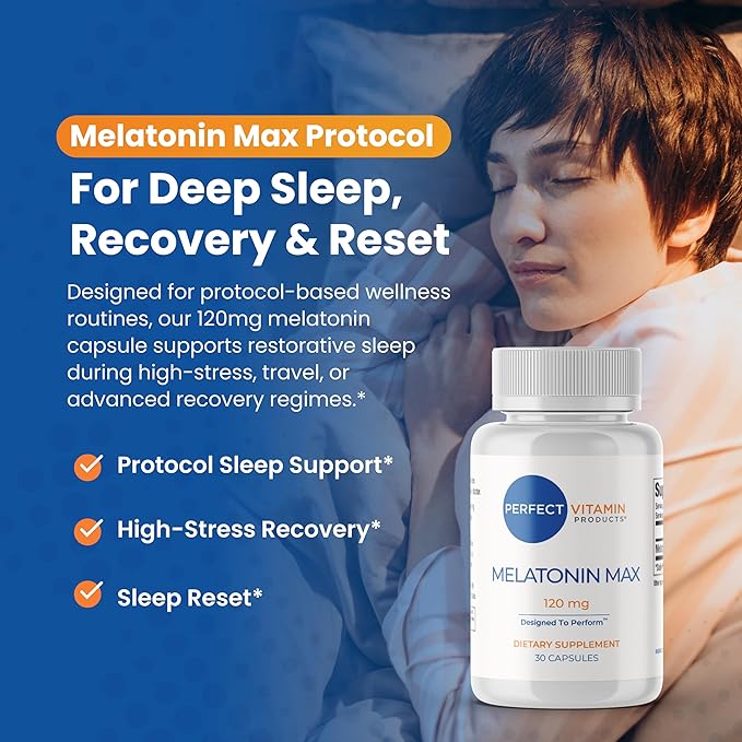 120mg Extra Strength Melatonin MAX - Single Capule Dose - High Dosage Melatonin Ensures Amply Supply Of This Important Hormone - 100% Drug-Free Vegan Non-GMO Gluten-Free (30 Capsules)